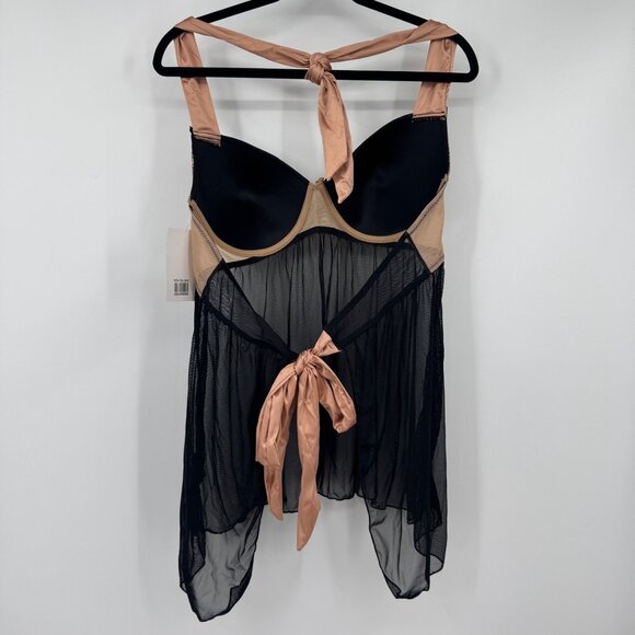 Curve Fantasy Lingerie Babydoll Women's 3X 4X Halter Open Back sexy plus size bl - Picture 7 of 10